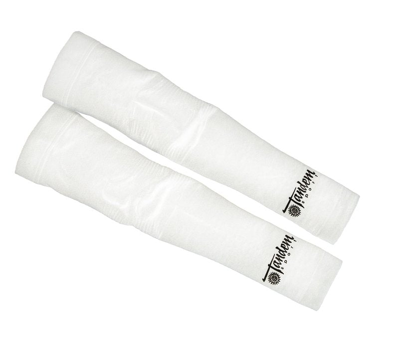 Tandem Sport Arm Sleeves Pair - Comfortable, Seamless Compression Arm Sleeves Pair - Protects & Supports Muscles - S/M, White