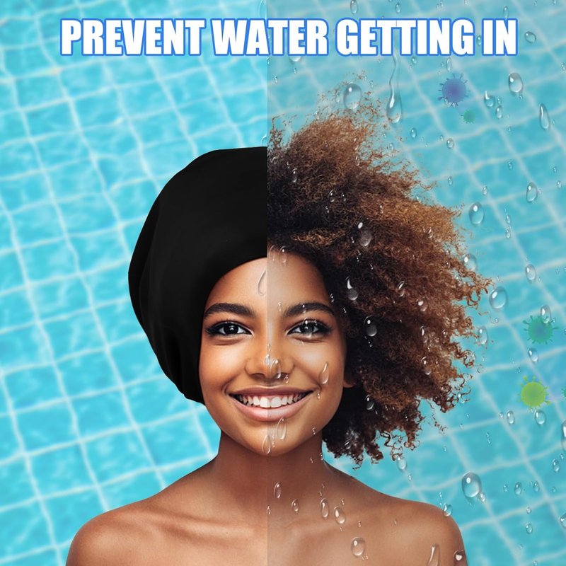 Extra Large Swim Cap - Silicone Swim Cap for Long Hair, Dreadlocks & Braids | Unisex, Keeps Hair Dry