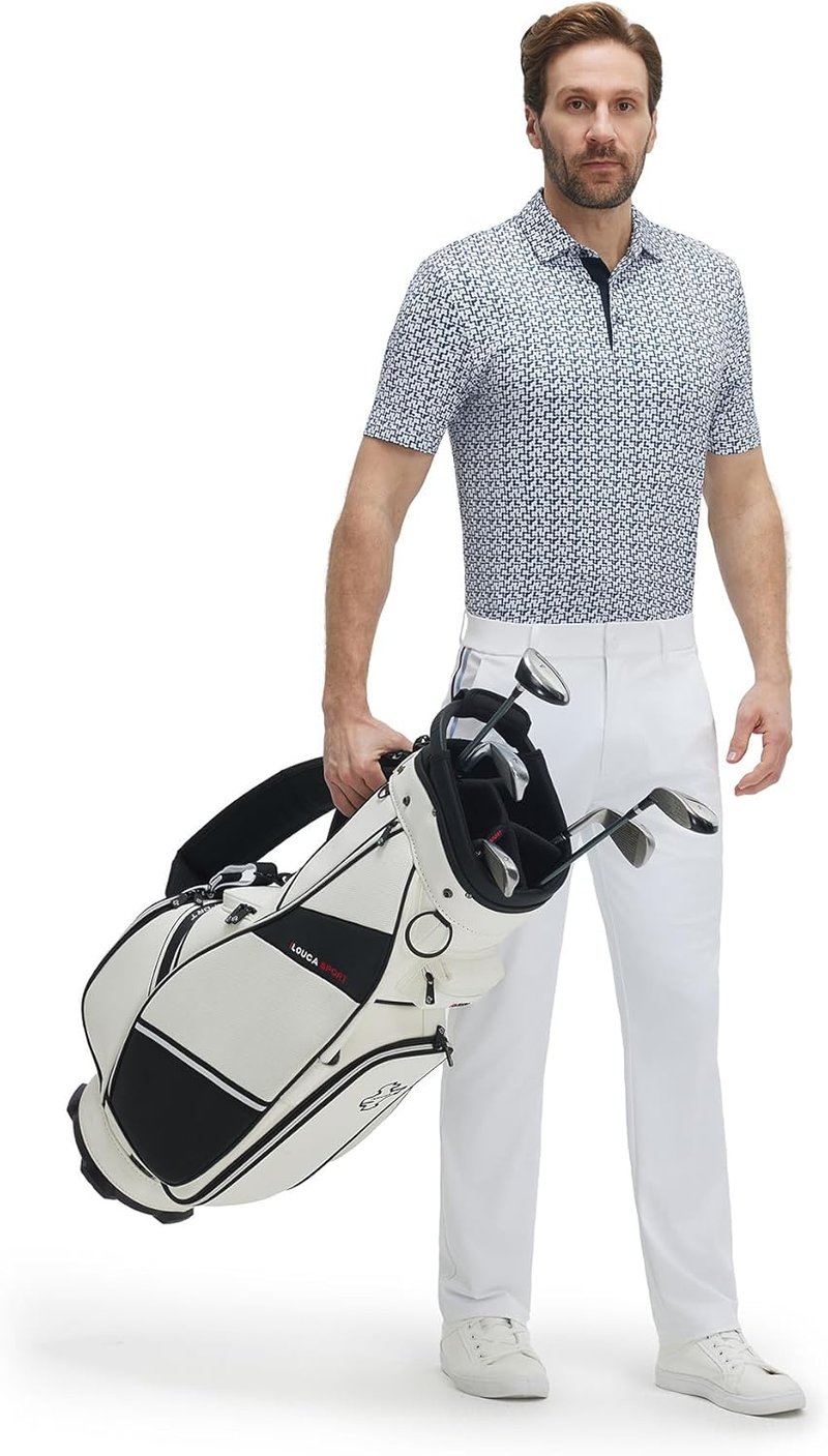 Mens Golf Shirt - Short Sleeve Dry Fit Polo with Moisture-Wicking Patterns | Performance Collared Top