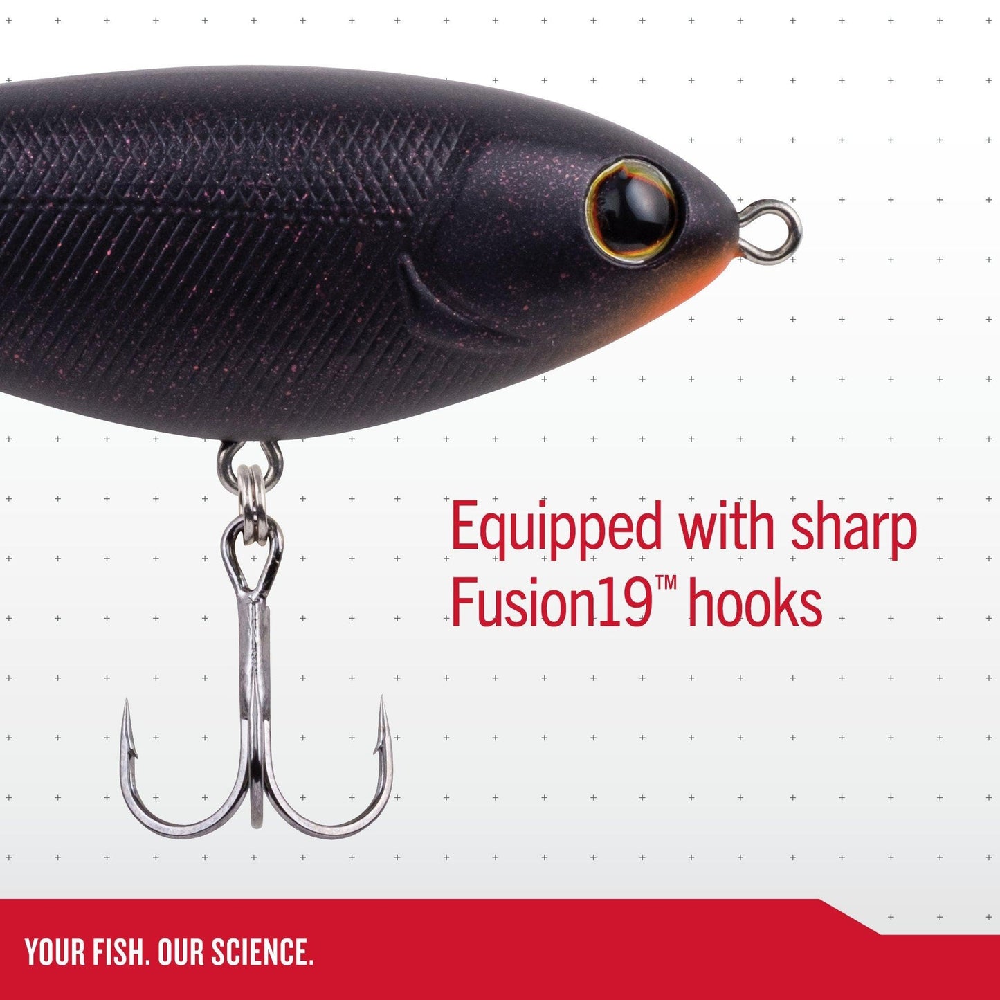 Berkley Choppo Topwater Fishing Lure, Sexy Back, Size 105, Cupped Propeller Tail for Balance of Sound and Spray, Equipped with Sharp Fusion19™ Hook