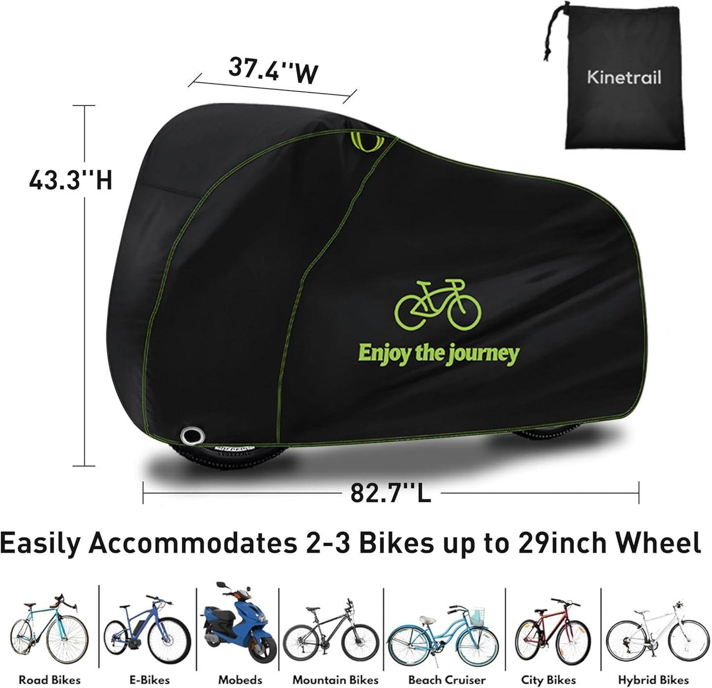 Waterproof Bike Cover - Outdoor Protection for 1 Bike | UV, Rain, Dust & Wind Proof with Lock Hole
