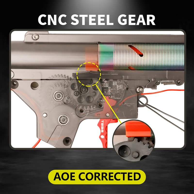 T238 Airsoft Spiral Gear Set - AEG V2 V3 Gearbox Upgrade Kit (16:1) for M4/AK/MP5/G36/P90-40Cr CNC Machined