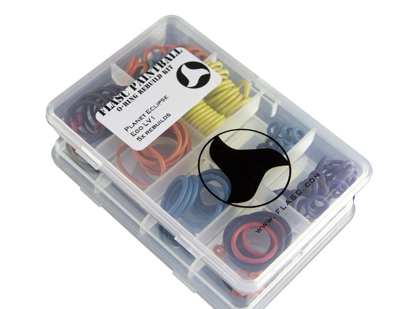 Planet Eclipse Ego LV1 5X Color Coded Paintball o-Ring Rebuild kit by Flasc Paintball