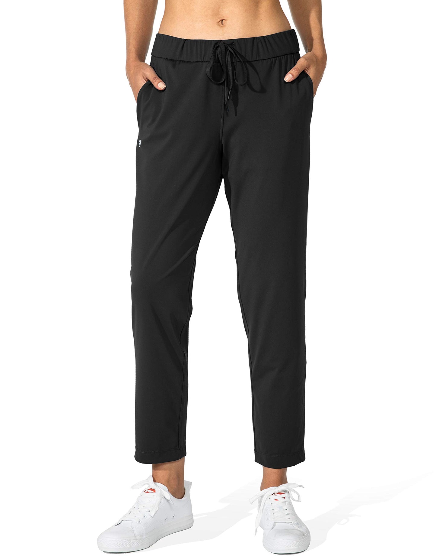 G Gradual Women's Pants with Deep Pockets 7/8 Stretch Sweatpants for Women Athletic, Golf, Lounge, Work (Black, XX-Large)