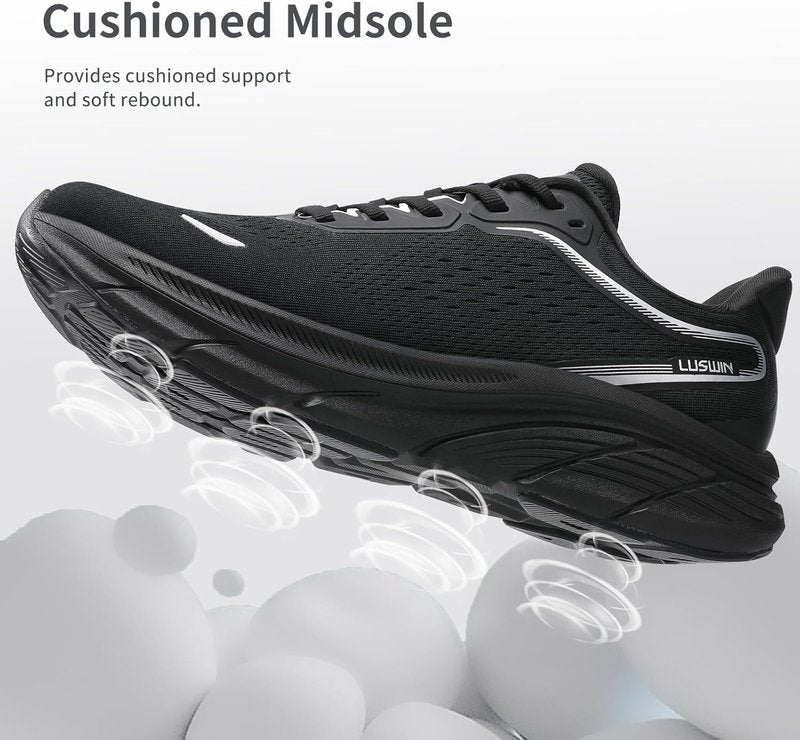Men's Lightweight Walking Shoes - Breathable Cushioning Athletic Sneakers for Gym & Running | Non-Slip Comfort