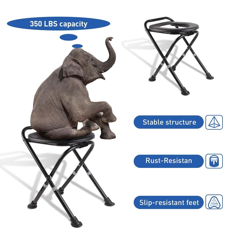Upgraded Portable Toilet, Height Adjustable Camping Toilet Portable Potty for Camping, Hiking, Road Trip, Car, RV, Tent, Beach, Truck Drivers