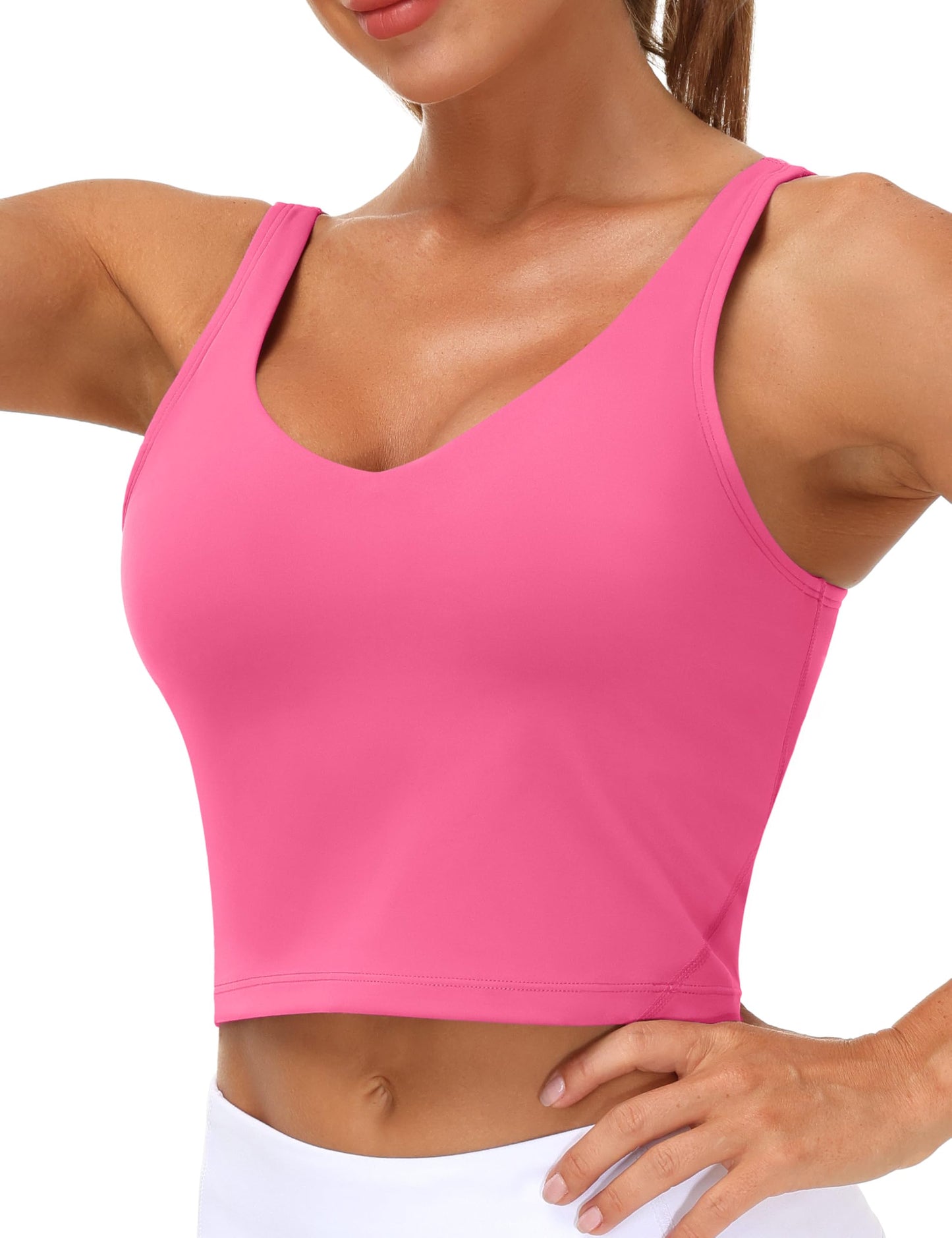 THE GYM PEOPLE Womens' Longline Sports Bra Medium Support Workout Tank Tops