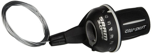 SRAM 3.0 Comp Twist 7-Speed Rear Shifter - Black, 1:1 Ratio, Mechanical Gear Indicator, Sealed Cable Entry, Lightweight and Durable Cycling Component