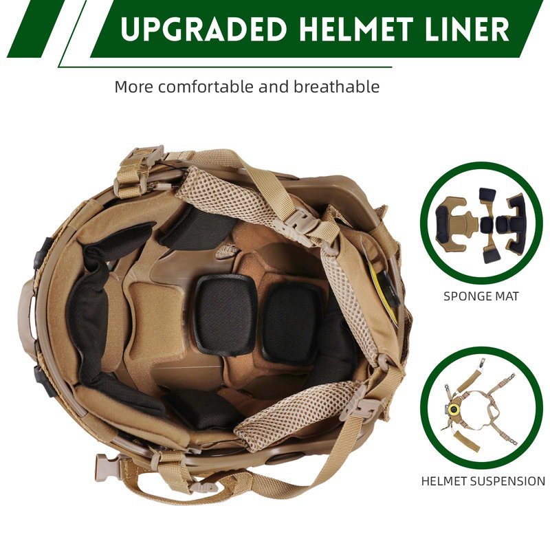 ClrfZebr Adjustable Tactical Helmet with Counterweight Pouch & Cover for Airsoft, Cosplay, Military Gear (CP)