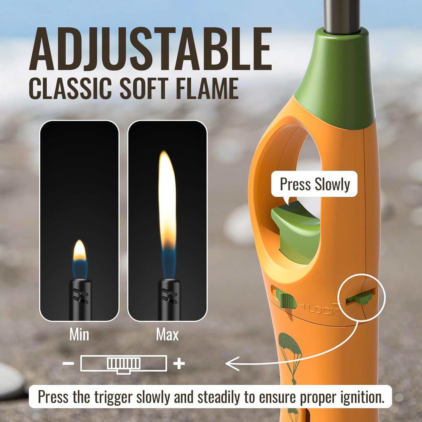 MK Lighter Outdoor Series - 9-Inch Flex Neck Refillable BBQ & Candle Lighters | 4-Pack Survival Tools