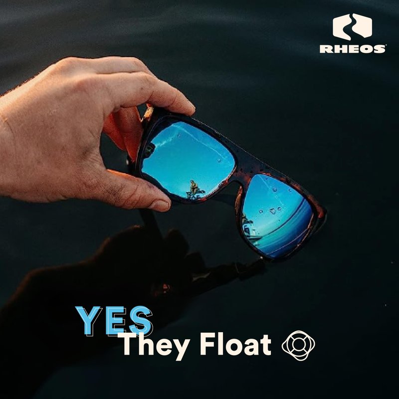 Rheos Wyecreeks Floating Polarized Sunglasses | 100% UV Protection | Boating & Fishing | Water Sport | Anti-Glare | Mens & Womens (Tortoise | Rose)