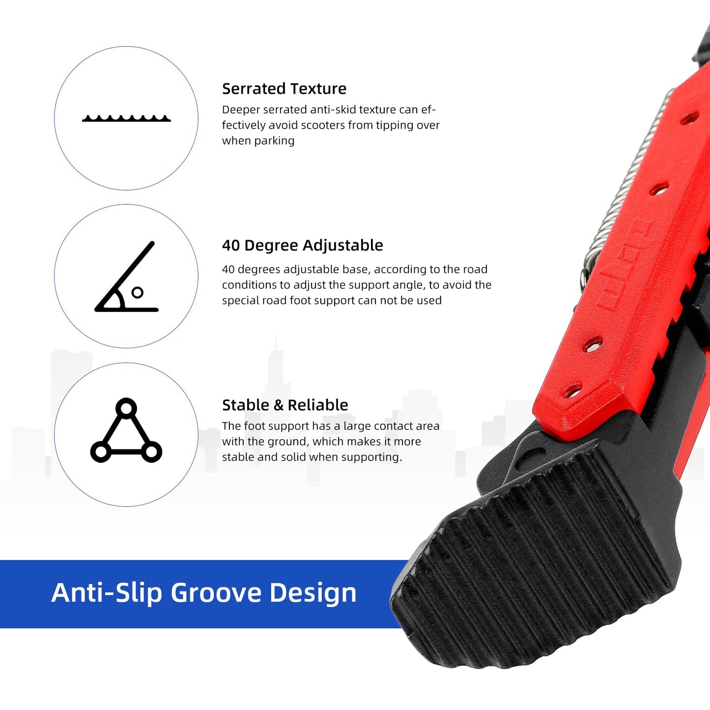 ulip Scooter Kickstand Parking Stand Feet Support Replacement Part Compatible for Ninebot Max G30/Max G30LP Electric Scooter
