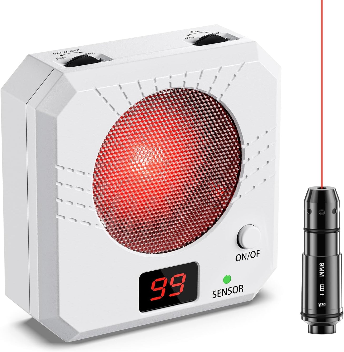 9MM Laser Training Cartridge - Electronic Target System with 5 Difficulty Levels for Effective Dry Fire Practice
