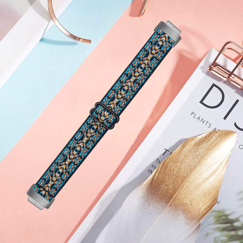 3 Pack Stretch Bands Compatible with Fitbit Inspire 3 Band Nylon Strap Floral Breathable Adjustable Stretchy Loop Wristband Intended for Fitbit Inspire 3 (3A)