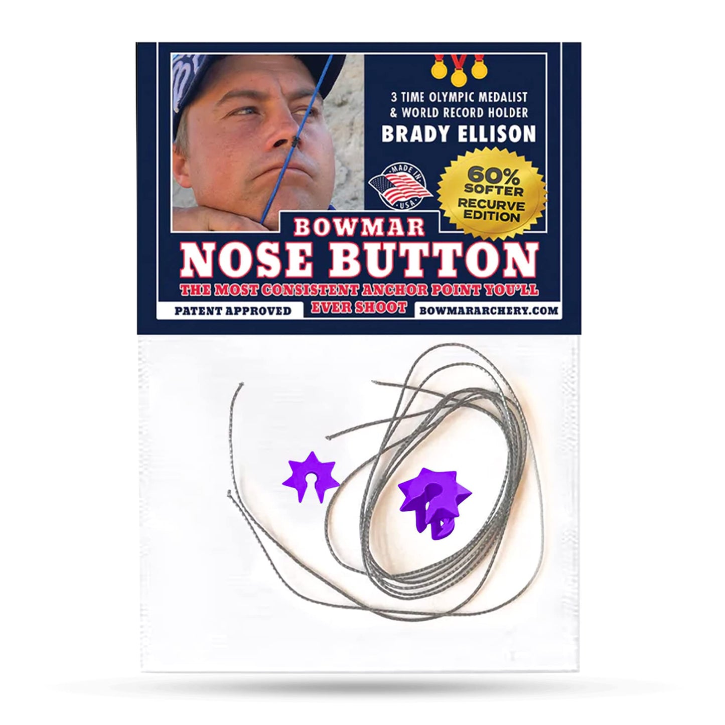 Bowmar Recurve Nose Button (Purple)