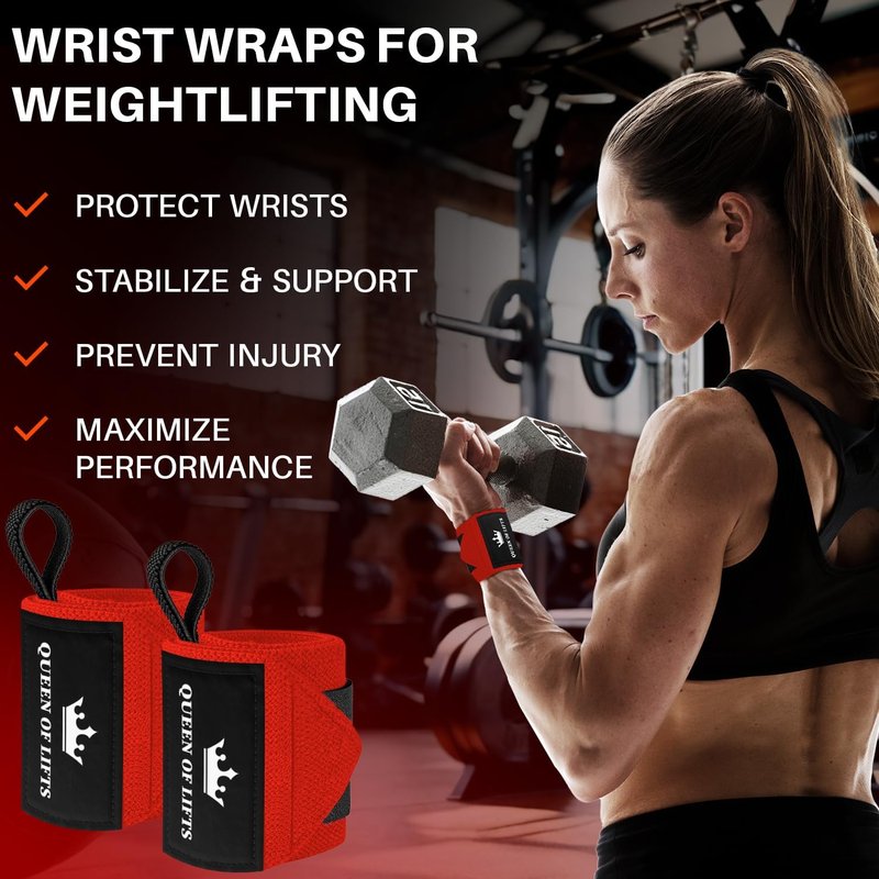 TECEUM Weightlifting Wrist Wraps - Heavy Duty 18" & 12" Workout Braces for Powerlifting & Strength Training