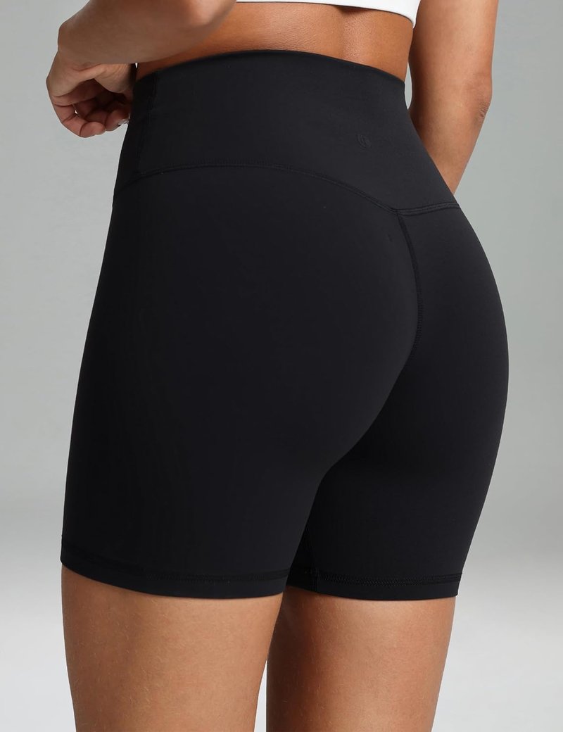 Dreamlux High Waist Biker Shorts for Women - No Front Seam, 6-Inch Inseam Yoga Shorts