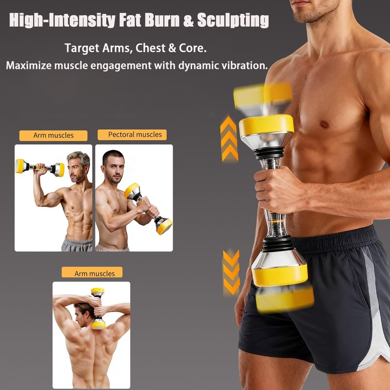 Shaking Weight Adjustable Dumbbell Set 22-66 lbs,Weight for Full Body Workout, Home Gym Equipment for Men & Women, Adjustable Weight for Arm & Core Training, Chest Exercise Equipment Fitness Dumbbells UiDDrout