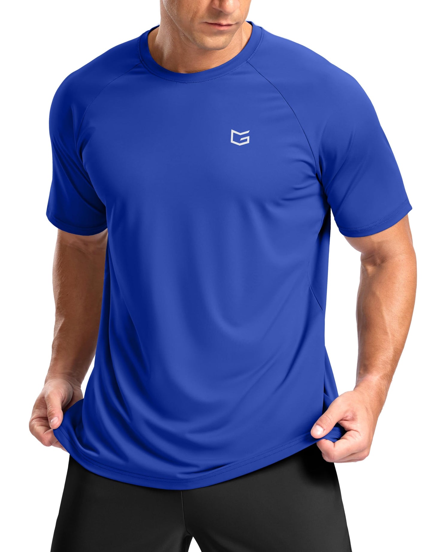 G Gradual Men's Athletic Workout T-Shirts Moisture Wicking Cooling Running Shirts Short Sleeve Performance Tee for Gym Tennis(Royal Blue,XL)