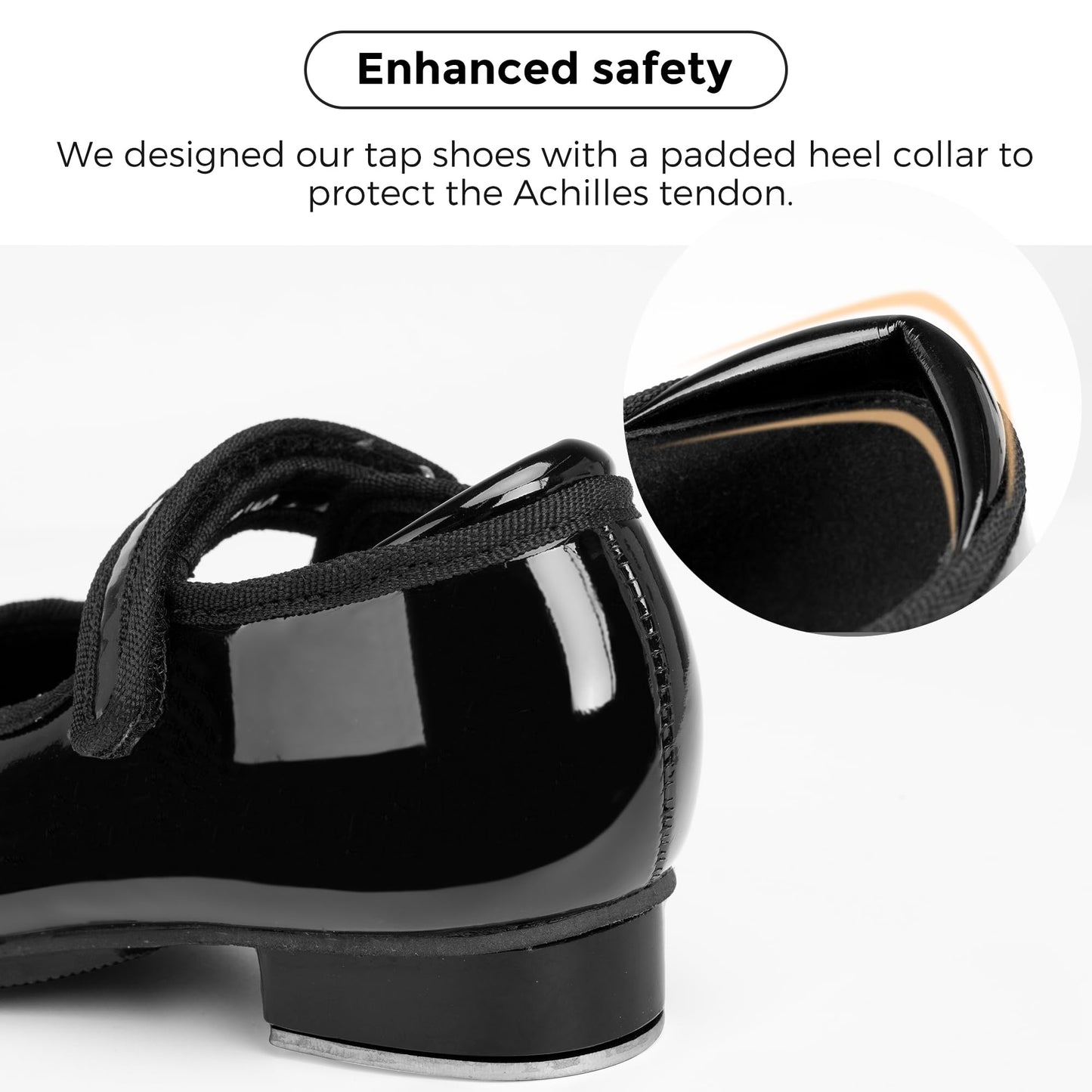 Stelle Tap Shoes for Girls Boys PU Leather Non-Slip Dance Shoes for Toddler/Little Kid/Big Kid(Black,9MT)