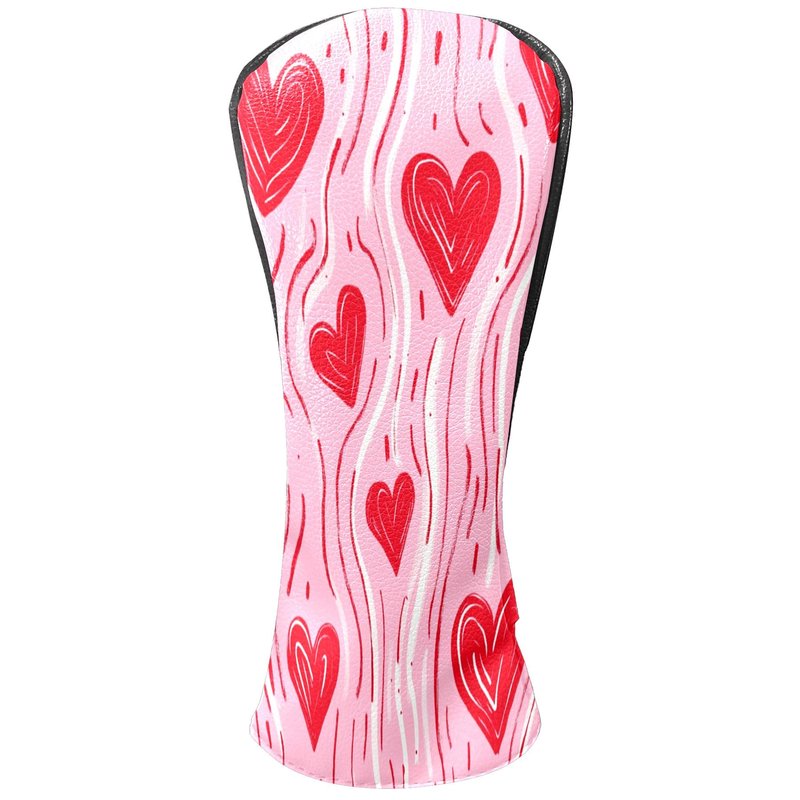 Golf Club Covers PU Leather Waterproof Golf Club Head Covers for Fairway Woods and Driver Wave Heart Driver Cover Suitable for Most Brands