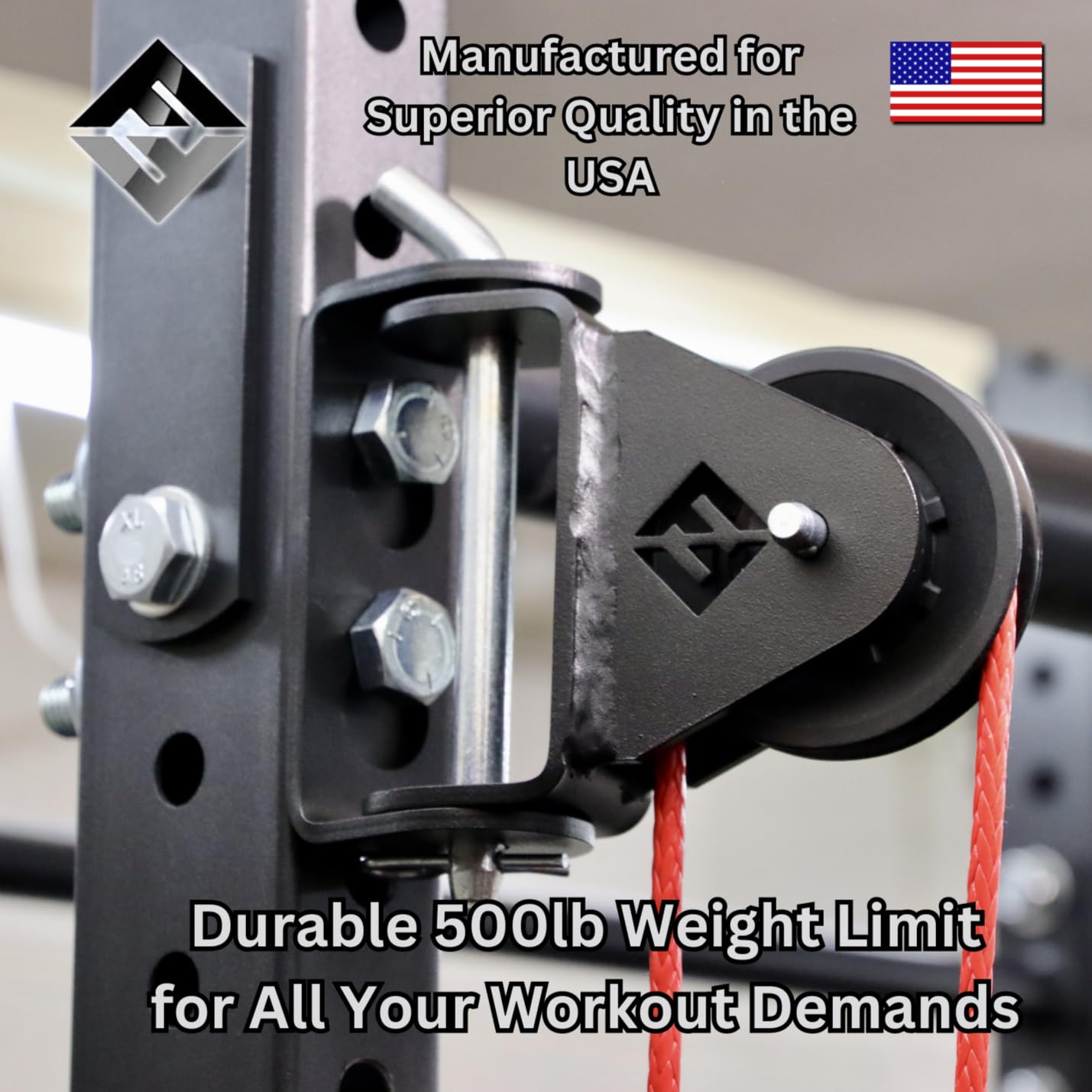 F&F STEEL Rack Mounted Swivel Pulley - 180 Degree Smooth-Glide Pulley for Full-Body Workouts, Home Gym Compatible