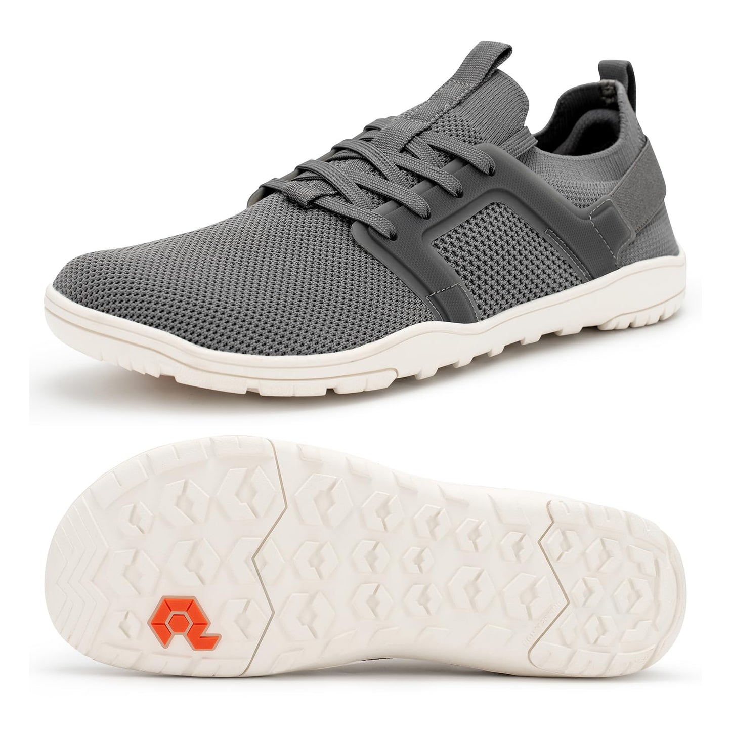 Pulltop Men's Barefoot Wide Trail Running Shoes - Minimalist Wide Toe Box Workout Shoes with Zero Drop Sole Cross for Trainer DK Grey Size 11