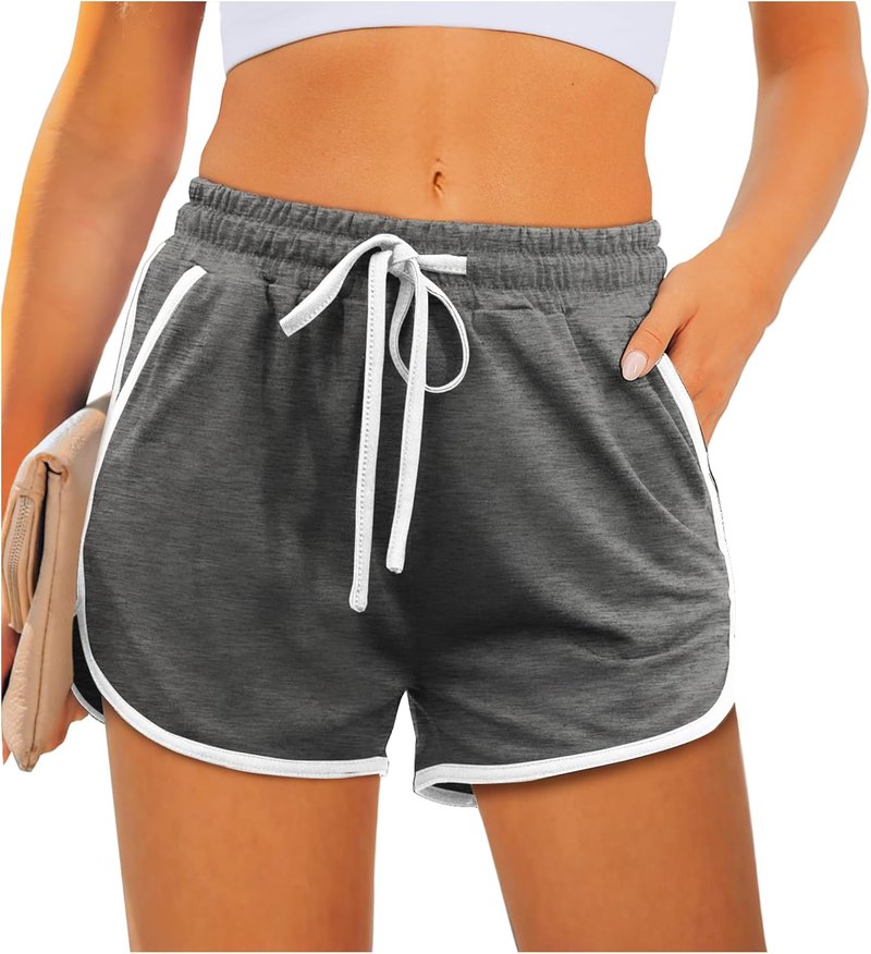Womens Athletic Running Dolphin Shorts - Pockets & Drawstring | Comfortable Fit