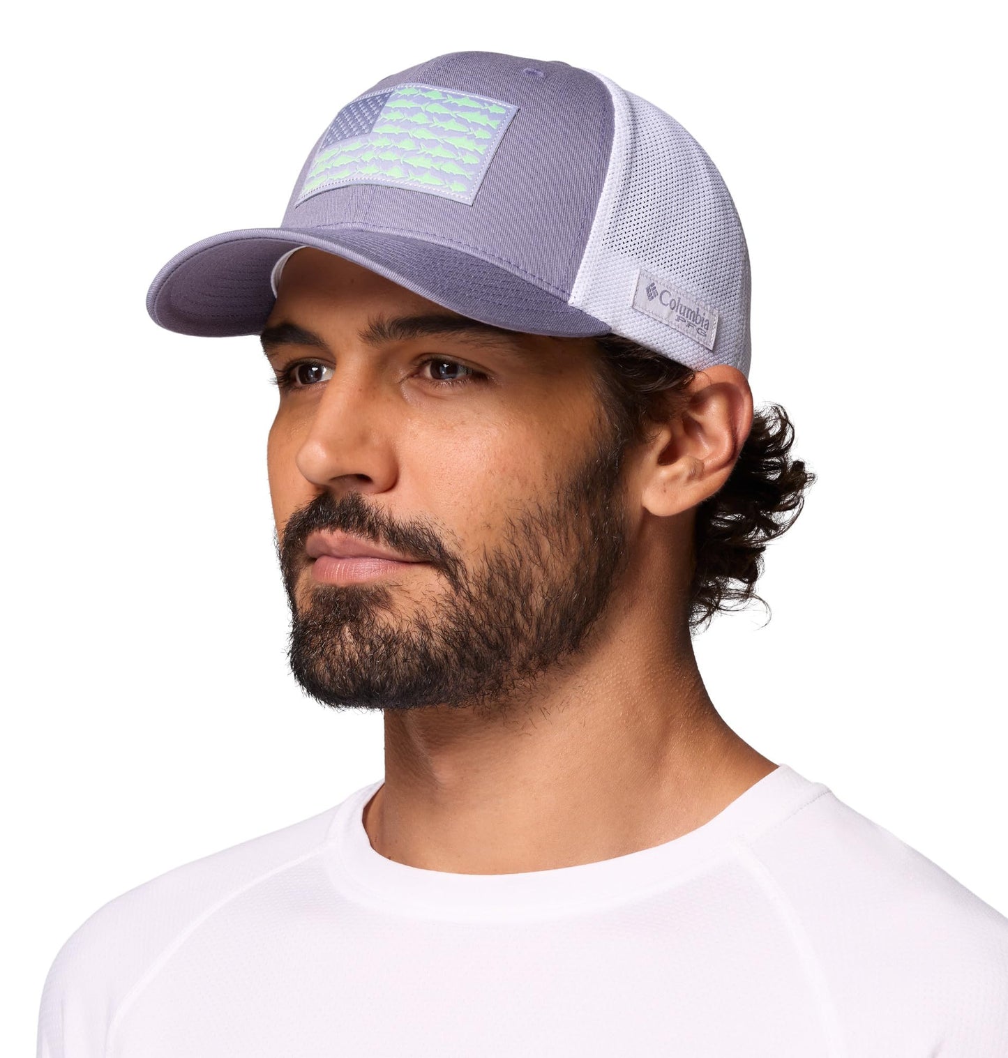 Columbia Unisex PFG Fish Flag Mesh Ball Cap, New Moon/Fish Flag, XX-Large