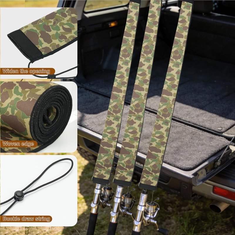 Fishing Rod Sleeves - Neoprene UV & Puncture Resistant Covers | Fits Casting, Spinning & Trolling Rods