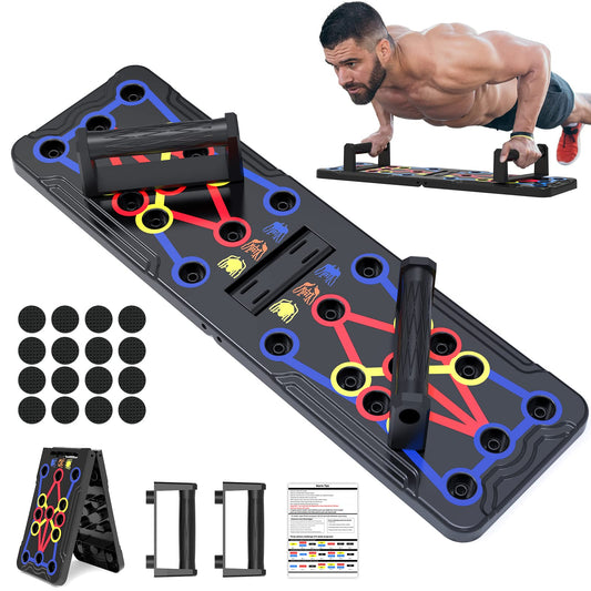 Push Up Board, Hinsarcd Foldable Multi-Function 30 In 1 Push Up Bar Chest Muscle Exercise Professional Protable Homeworkout Equipment Pushup Board Fitness Burn Fat Strength Training for Men & Women