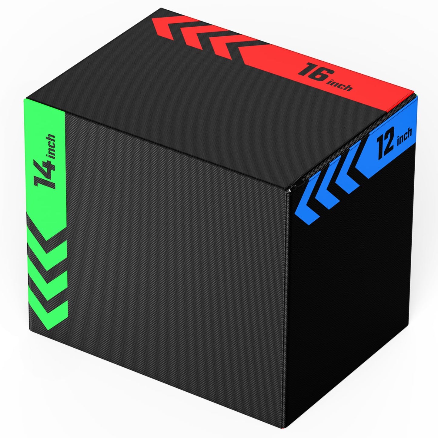 3-in-1 Plyometric Jump Box, Anti-Slip, High-Density Foam 12x14x16