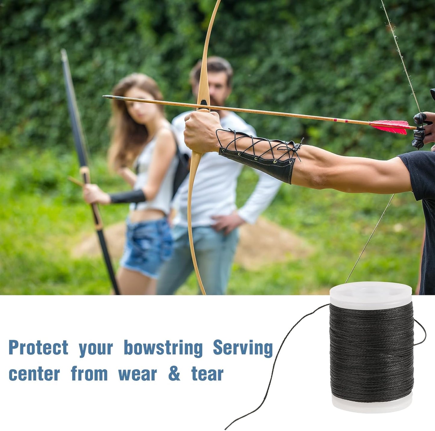 Mozeat Recurve Bow String Serving Thread - 120 Yard Nylon Bowstring for Compound Archery | Tying Nock Point Accessories