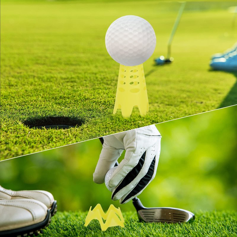 Sanchamy Golf Simulator Tees 20Pcs Plastic Golf Tees for Outdoor Indoor Home Training Practice Simulator Golf Tees Golf Mat Tees for Winter Turf Driving Range 10 Tall+10 Short+1 Mesh Bag