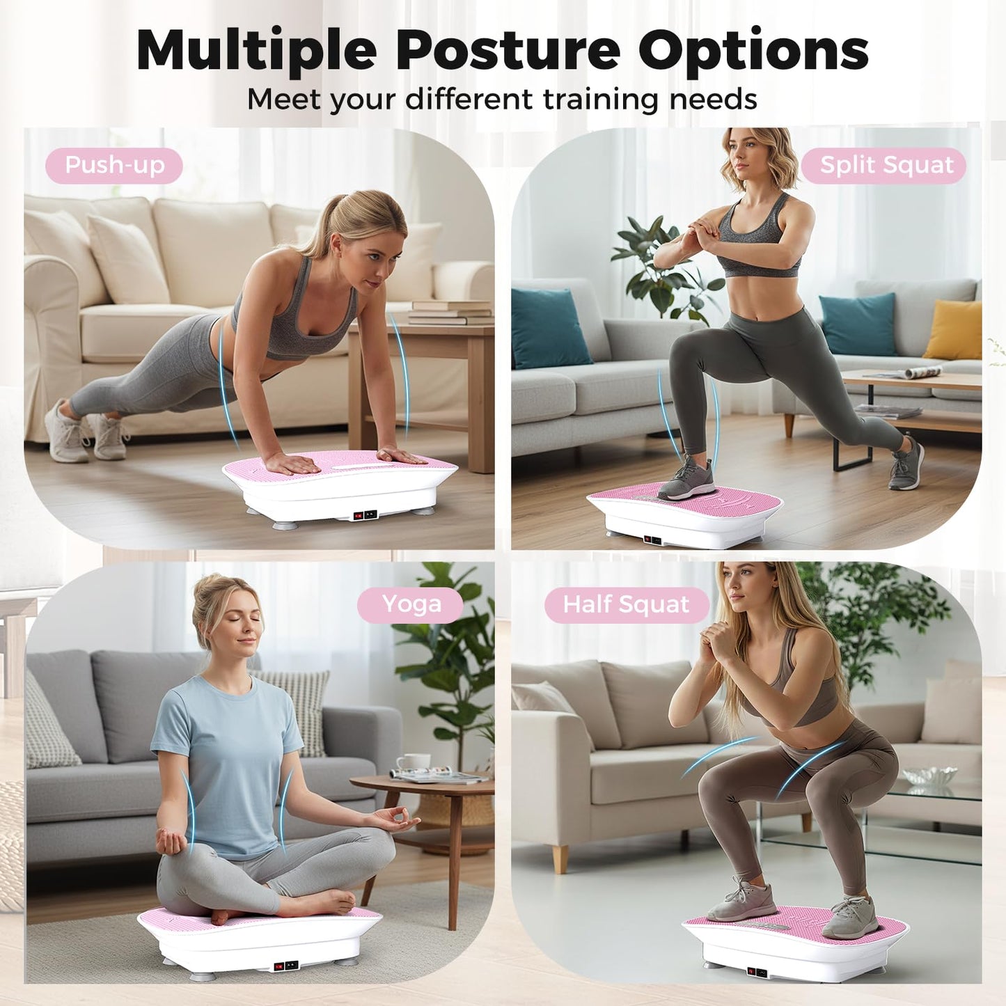 GYMAX Vibration Plate Exercise Machine, Vibration Plate with 10-Level Intensity, LED Display & Remote Control, Body Vibrating Plates Stand Shaking Platform Fat Burning Machine (Pink)