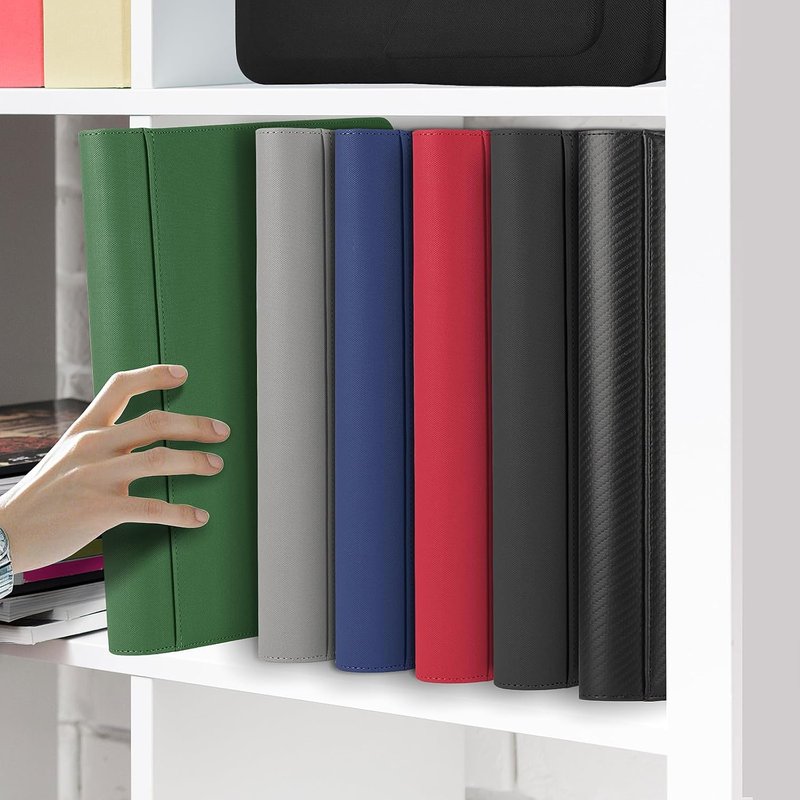 Trading Card Binder - 9-Pocket Toploader Storage for 288 Cards | Navy Blue Hard Case