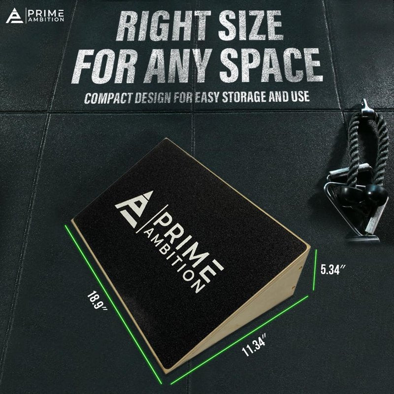 Premium Knees Over Toes Slant Board for Calf Stretching - Athletic Performance, Training Slant Board for Squats - Slanted Squat Board Non-Slip Surface - 25 Degree Incline, 1000 Lbs Weight Capacity
