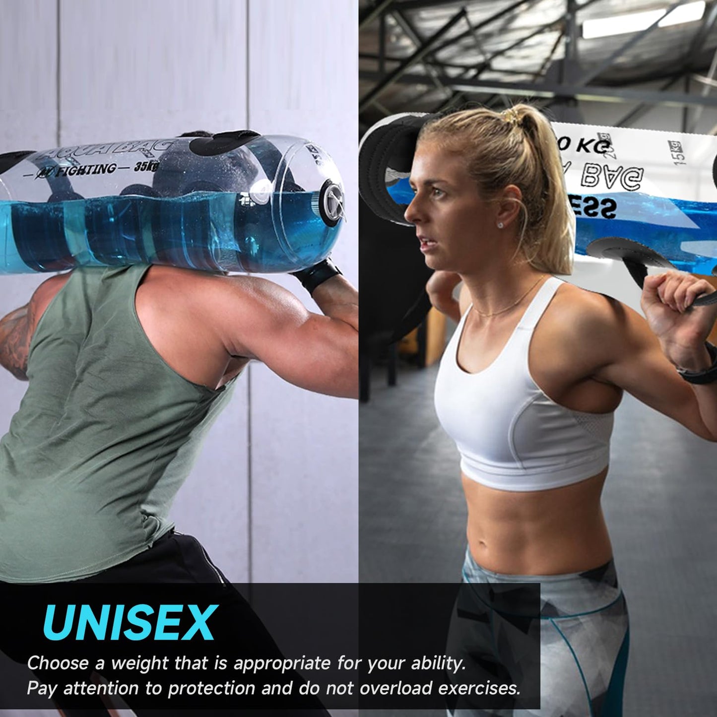 Adjustable Tidal Tank Aqua Water Bag Water Weight Portable Aqua Workout Bag for 33lbs Versatile Water Training aid Equipment Full Body Weight Exercise Equipment for Indoors and Outdoors
