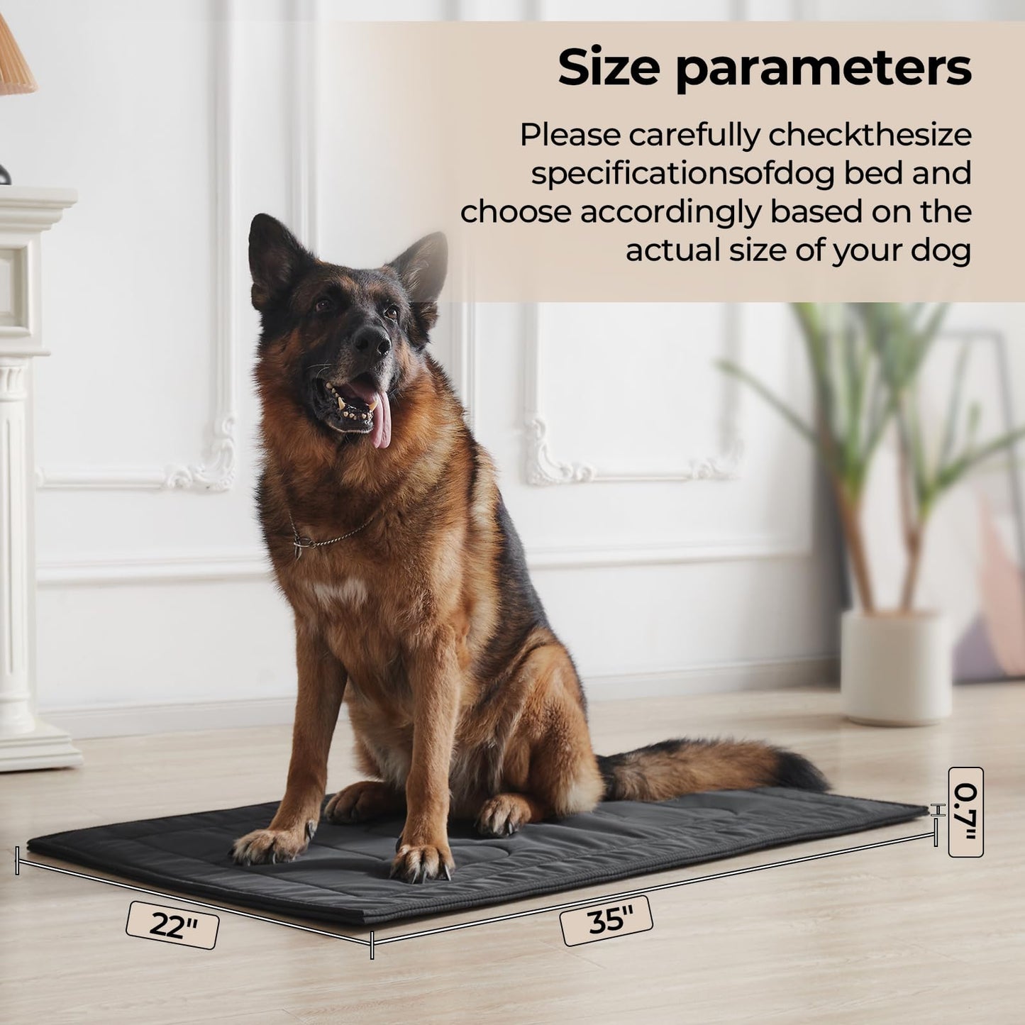 Couzssyhi Chew Proof Indestructible Dog Crate Pad,Medium (22"x35")