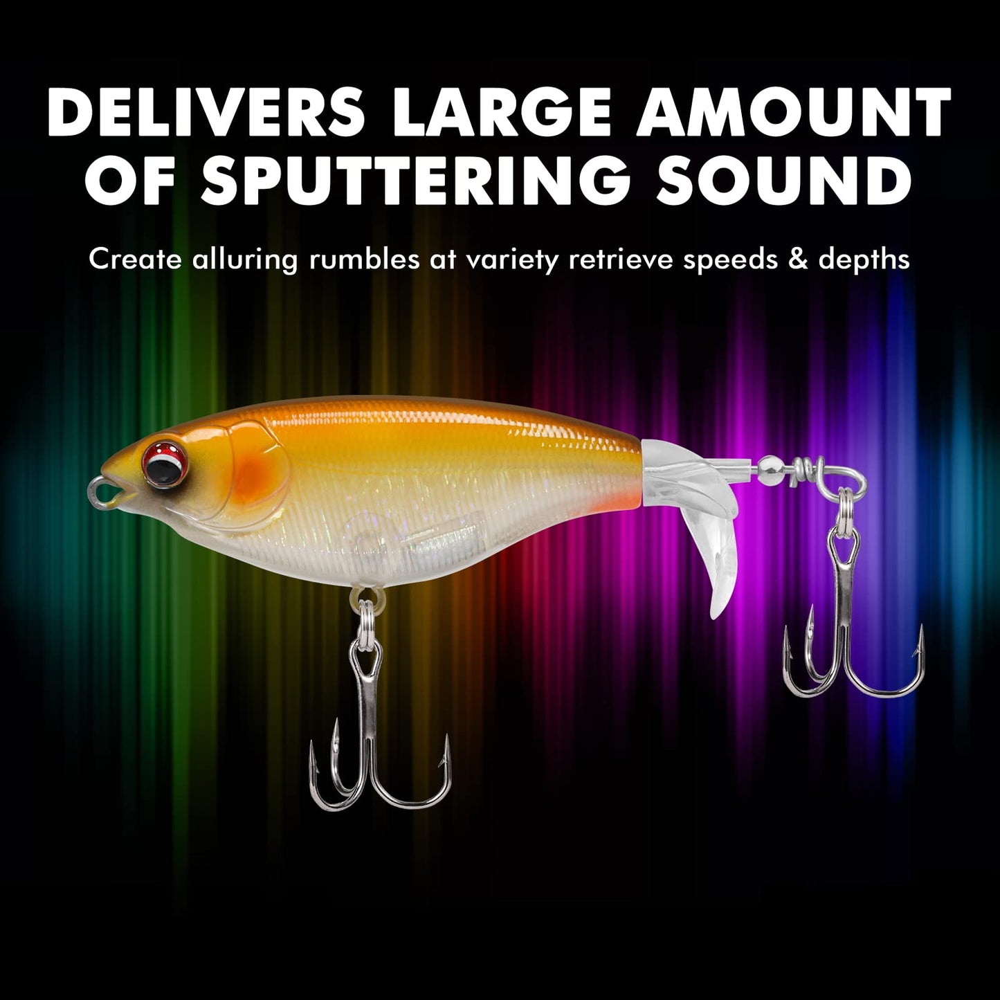 TRUSCEND Popobait Easy Catch Fishing Lures with BKK Hooks, Instant Startup, Longer Cast, Balanced Spray/Sound/Swim, Plopper Topwater Lures for Bass, Trout, Pike, Freshwater Saltwater Fishing Teasers
