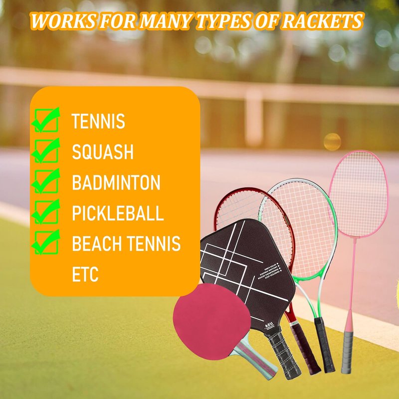 Tennis Racket Grip Tape, 8 Pieces Precut Anti-Slip Tennis Grip Tape Sweat Quick-Drying Tennis Overgrip Finishing Tape Absorbent Grip Wrap for Badminton Racket Handle, Tennis Accessories (8 Colors)