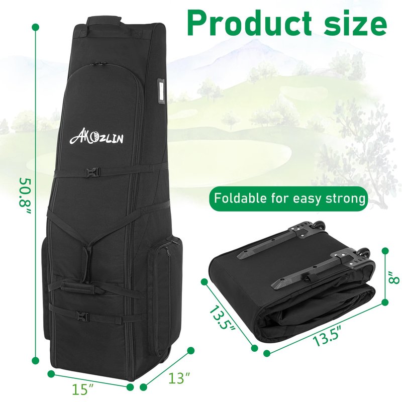 Golf Airplane Travel Case Waterproof Universal Foldable Golf Club Cover Bag with Wheels for Airlines Travel