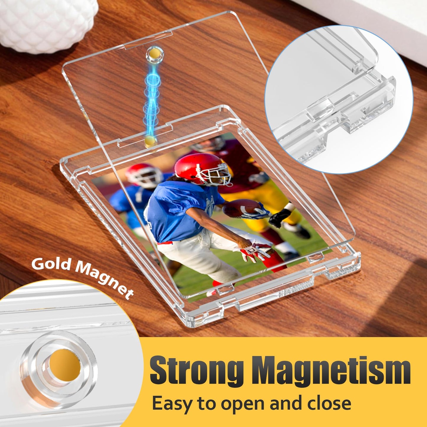 Superlong 50 Packs 75pt Magnetic Card Holders for Trading Cards