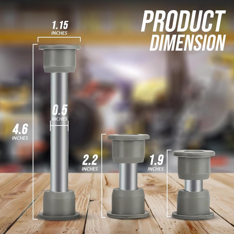Huskey Club Car Precedent Front Lower Spring & Upper A-Arms Bushing Kits With 12X Urethane Bushings, 2X Sleeves For Front Spring, 2x Inner Rolled Sleeves and Two Outer Rolled for Upper A Arms