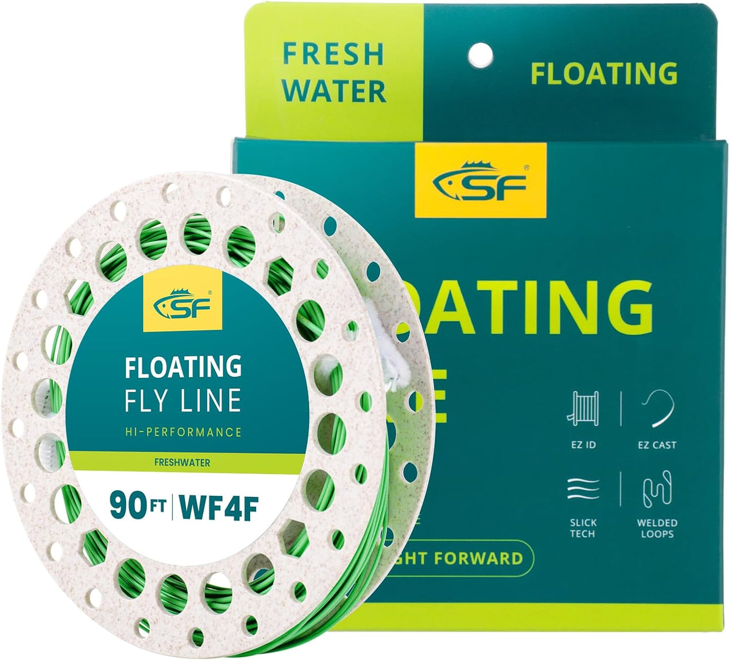 Fly Fishing Line - Weight Forward Floating Line with Two Welded Loops | 90FT Multi-Color for Trout (WF2-9)