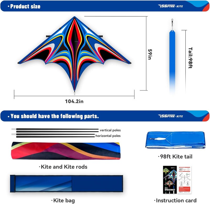 Delta Kite for Kids & Adults - Easy to Fly Beginner Kite for Beach & Outdoor Fun | Perfect for Family Activities