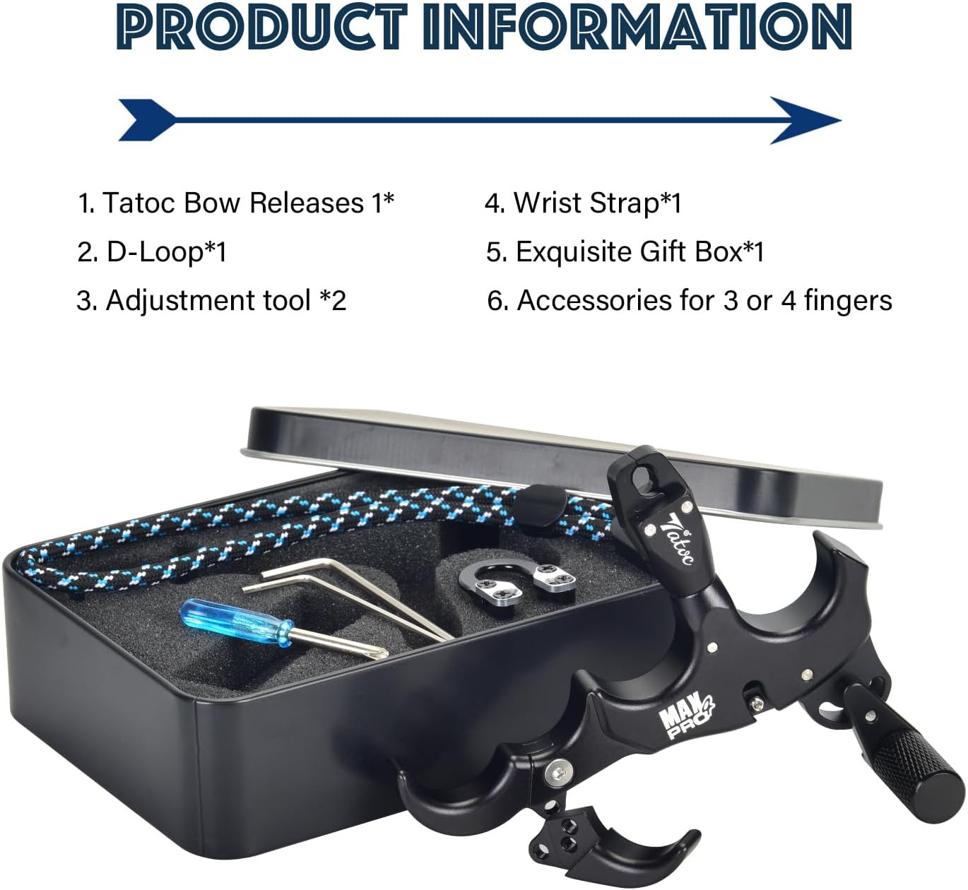 Thumb Release for Compound Bow - 360° Rotatable Archery Release with 3/4 Finger Grip