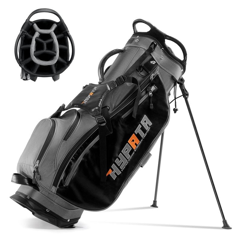HYPATA 14 Way Golf Bags for Men, Lightweight Golf Stand Bag with 8 Pockets, Cooler Pouch, Rangefinder Pouch, Detachable Dual Strap, Rain Cover Hood