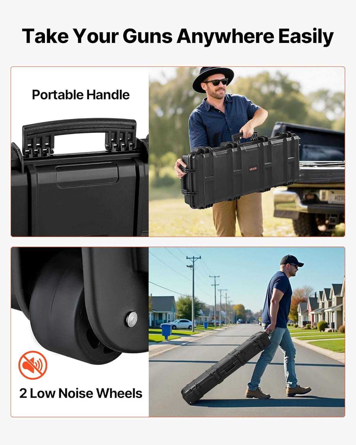 Rifle Hard Case with 4 Layers of Foam - Lockable, Waterproof & Crushproof | Ideal for Rifles & Shotguns
