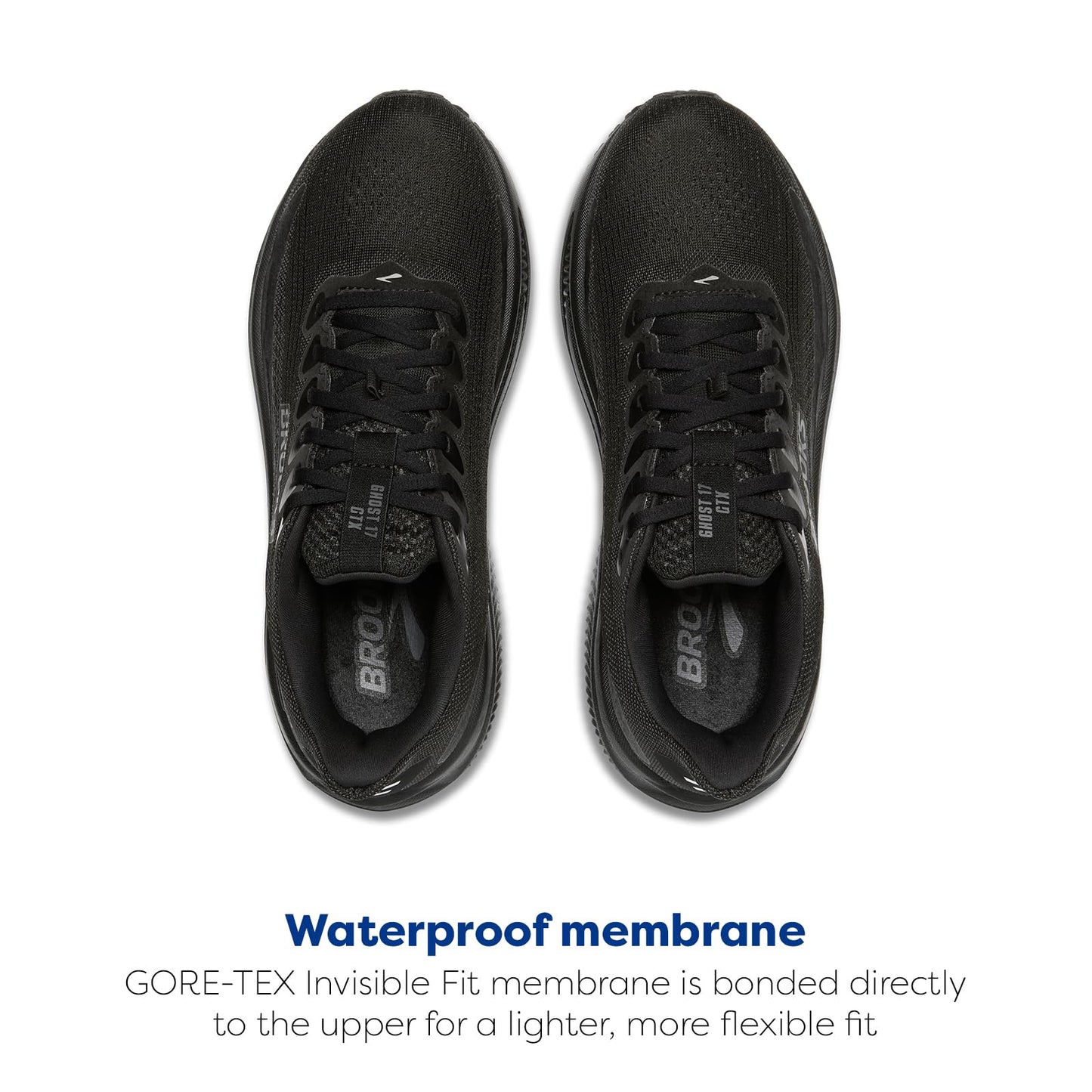 Brooks Women’s Ghost 17 GTX Waterproof Supportive Running & Walking Shoe - Black/Black/Ebony - 8 Medium